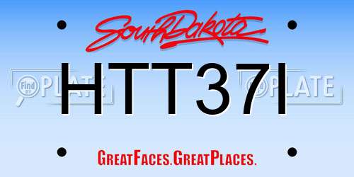 HTT37I South Dakota License Plate