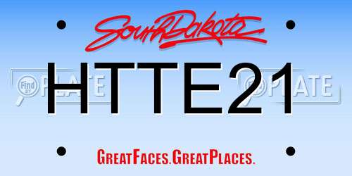 HTTE21 South Dakota License Plate