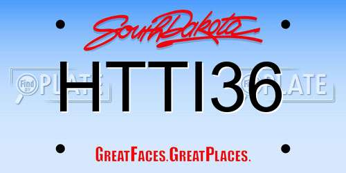 HTTI36 South Dakota License Plate