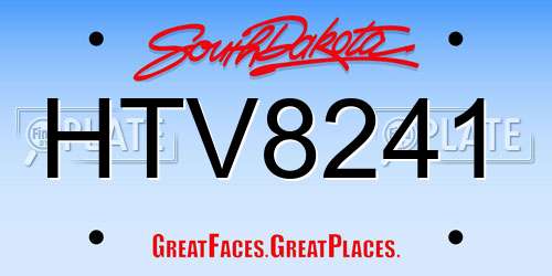 HTV8241 South Dakota License Plate