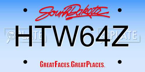 HTW64Z South Dakota License Plate