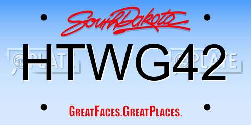 HTWG42 South Dakota License Plate