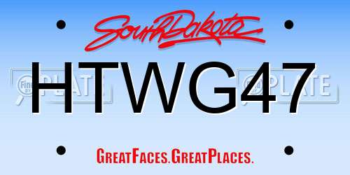 HTWG47 South Dakota License Plate