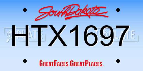HTX1697 South Dakota License Plate