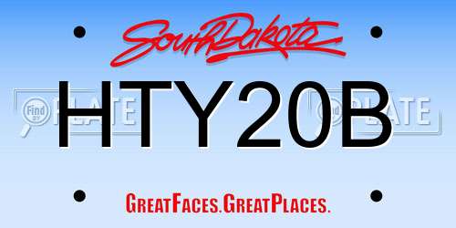 HTY20B South Dakota License Plate