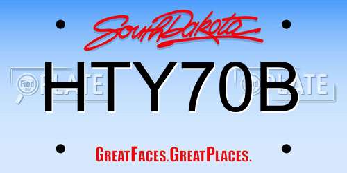 HTY70B South Dakota License Plate