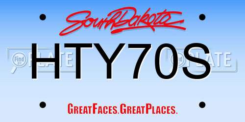 HTY70S South Dakota License Plate