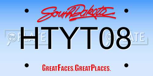 HTYT08 South Dakota License Plate