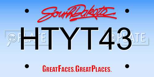 HTYT43 South Dakota License Plate