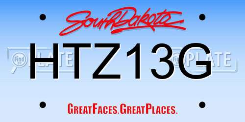 HTZ13G South Dakota License Plate