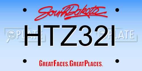HTZ32I South Dakota License Plate