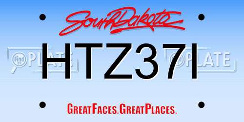 HTZ37I South Dakota License Plate