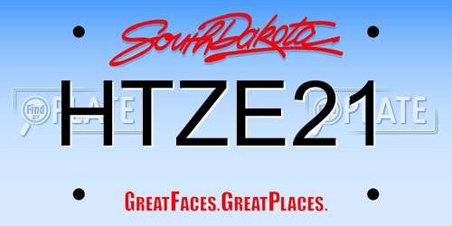 HTZE21 South Dakota License Plate