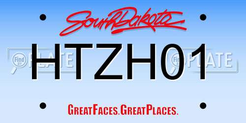 HTZH01 South Dakota License Plate
