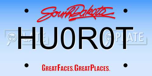 HU0R0T South Dakota License Plate