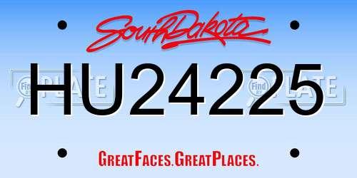 HU24225 South Dakota License Plate