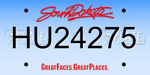 HU24275 South Dakota License Plate