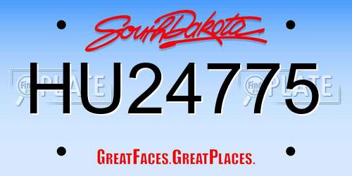 HU24775 South Dakota License Plate