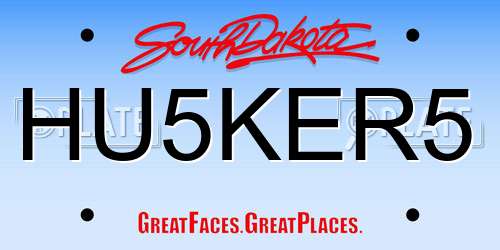 HU5KER5 South Dakota License Plate