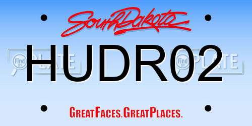 HUDR02 South Dakota License Plate