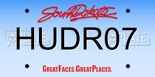 HUDR07 South Dakota License Plate