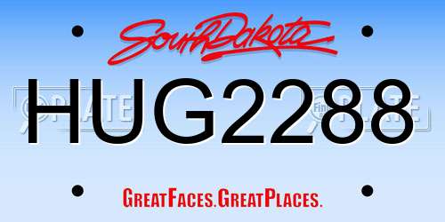 HUG2288 South Dakota License Plate