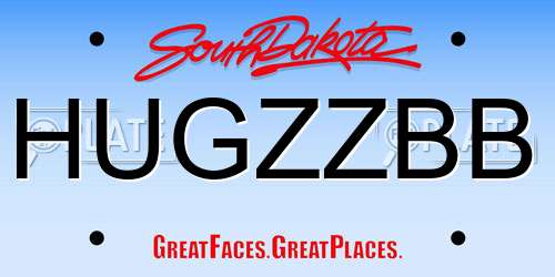 HUGZZBB South Dakota License Plate