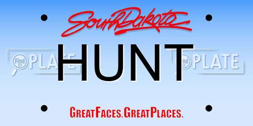 HUNT South Dakota License Plate