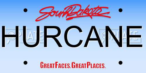 HURCANE South Dakota License Plate