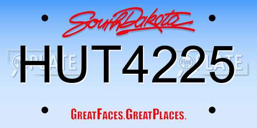 HUT4225 South Dakota License Plate