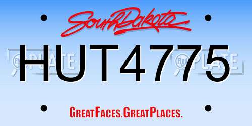 HUT4775 South Dakota License Plate