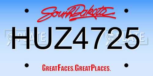 HUZ4725 South Dakota License Plate