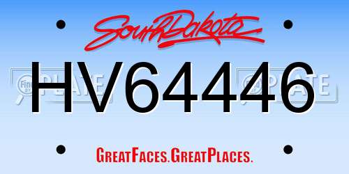 HV64446 South Dakota License Plate