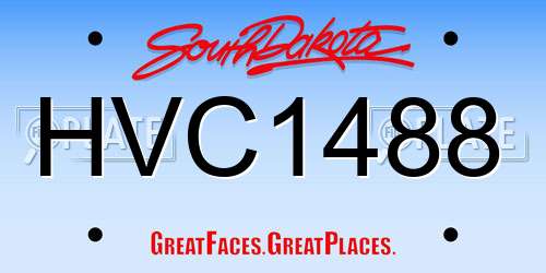 HVC1488 South Dakota License Plate