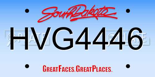 HVG4446 South Dakota License Plate