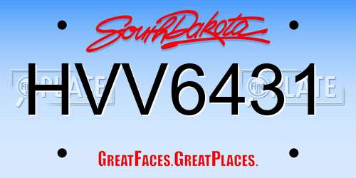 HVV6431 South Dakota License Plate