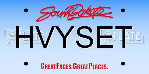 HVYSET South Dakota License Plate