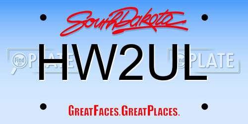 HW2UL South Dakota License Plate