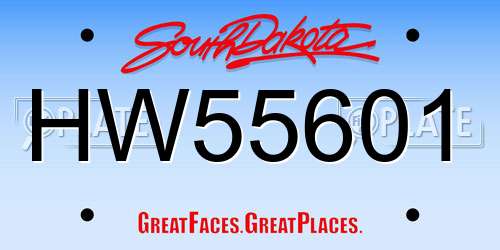 HW55601 South Dakota License Plate