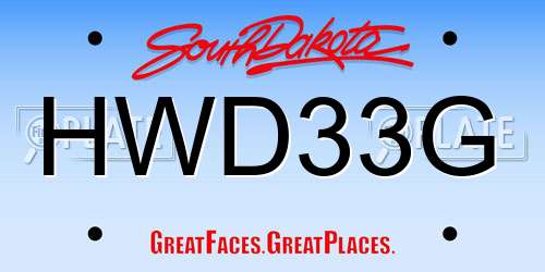 HWD33G South Dakota License Plate
