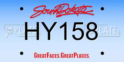 HY158 South Dakota License Plate