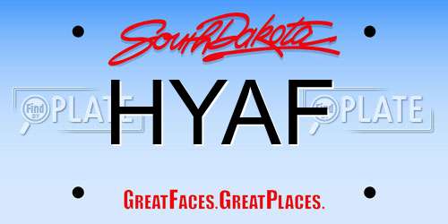 HYAF South Dakota License Plate