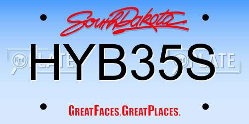 HYB35S South Dakota License Plate