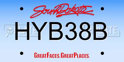 HYB38B South Dakota License Plate