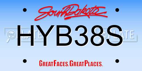 HYB38S South Dakota License Plate