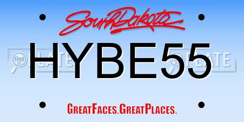HYBE55 South Dakota License Plate