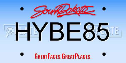 HYBE85 South Dakota License Plate