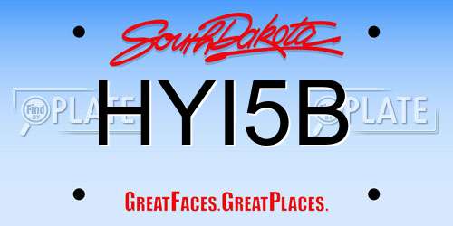 HYI5B South Dakota License Plate