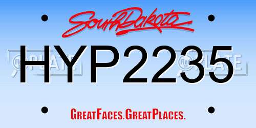 HYP2235 South Dakota License Plate