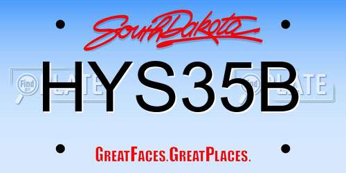 HYS35B South Dakota License Plate